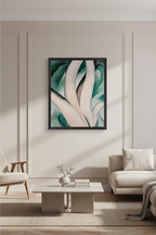 Georgia O’Keeffe Birch Trees at Dawn on Lake George Collector’s Edition framed art print in black gallery frame, premium presentation