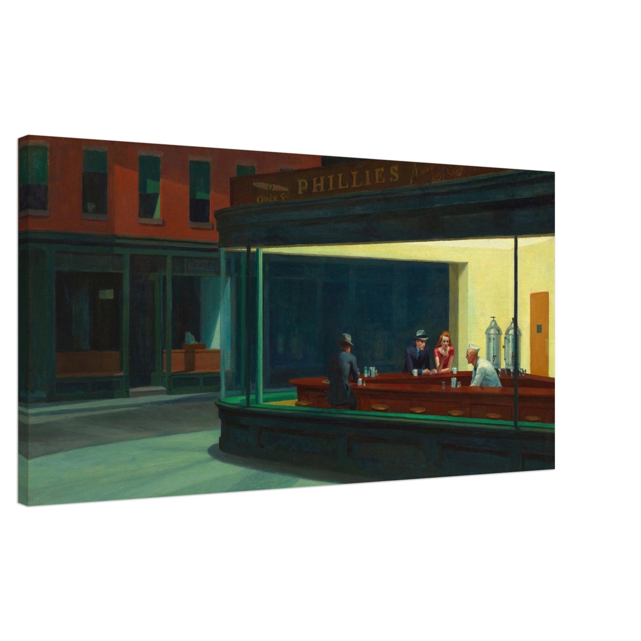 Nighthawks American art print by Edward Hopper 20x40 inch canvas
