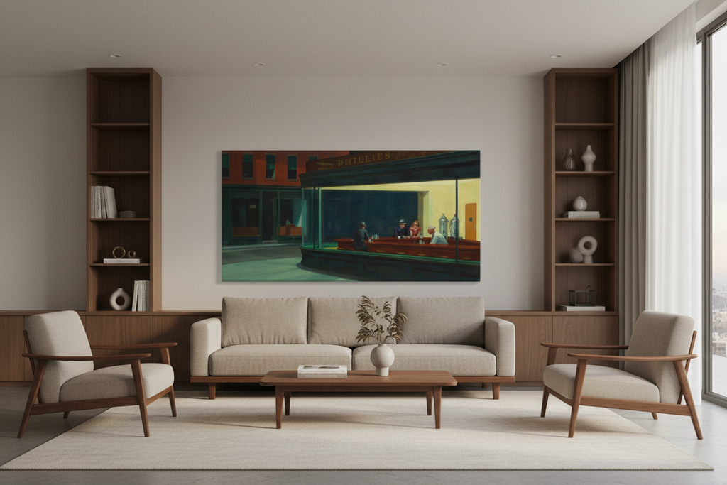 Nighthawks by Edward Hopper – American Canvas Art Print